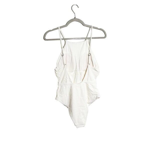 Andie Swim Asbury Ribbed One Piece Swimsuit Coconut White Size Medium - Picture 3 of 6